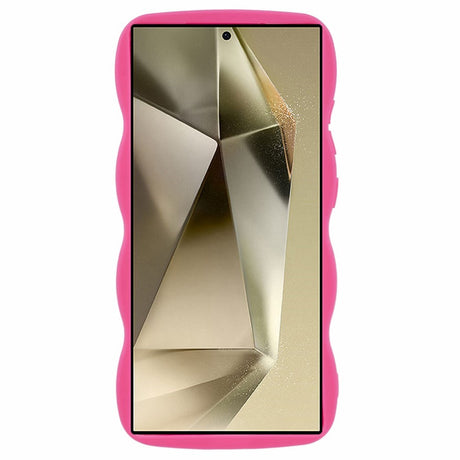 EIDERWOOD Samsung Galaxy S25 Ultra Fleksibelt Plastdeksel med Bølget Design - Pink