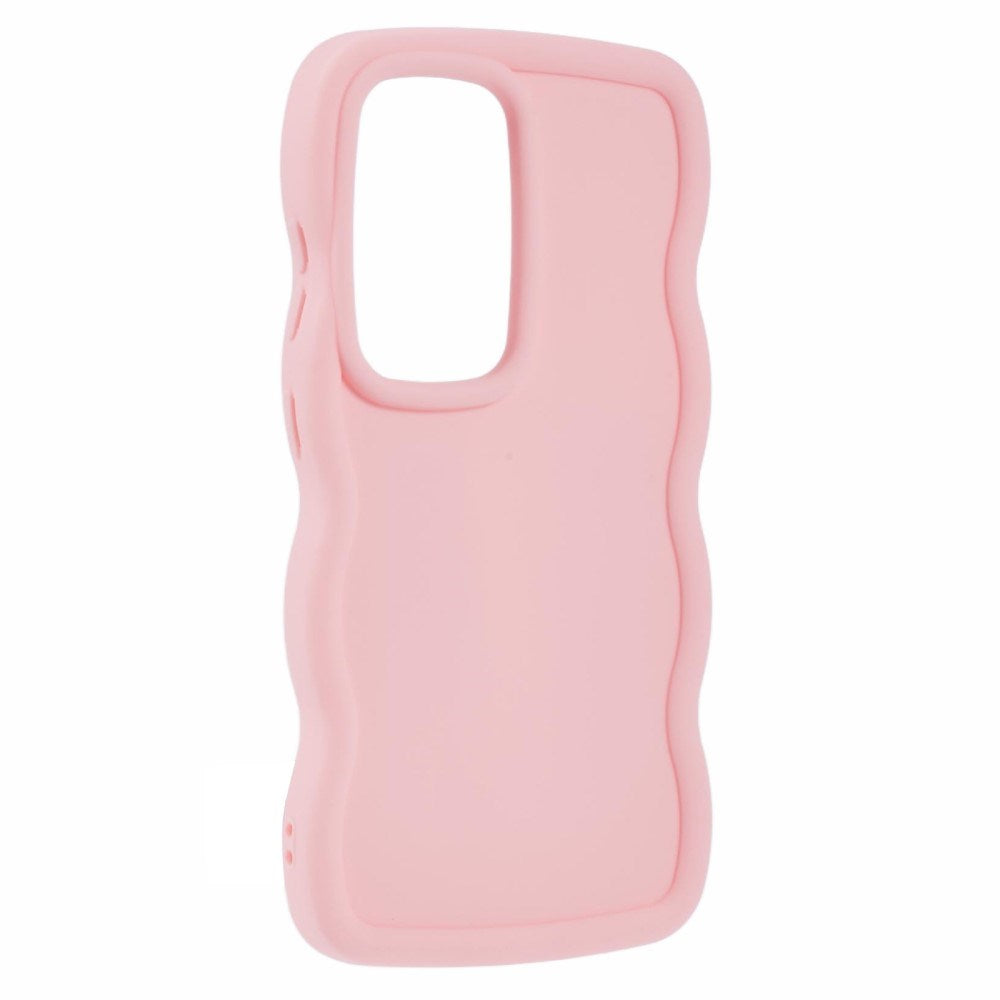 EIDERWOOD Samsung Galaxy S25 Ultra Fleksibelt Plastdeksel med Bølget Design - Rosa