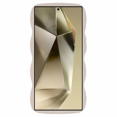 EIDERWOOD Samsung Galaxy S25 Ultra Fleksibelt Plastdeksel med Bølget Design - Beige