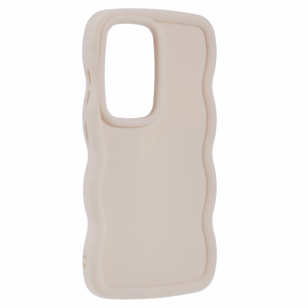 EIDERWOOD Samsung Galaxy S25 Ultra Fleksibelt Plastdeksel med Bølget Design - Beige