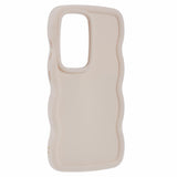 EIDERWOOD Samsung Galaxy S25 Ultra Fleksibelt Plastdeksel med Bølget Design - Beige