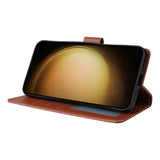 EIDERWOOD Samsung Galaxy S25+ (Plus) / S24+ (Plus) Flip Deksel i Kunstskinn med Lommebok og Stropp - Brun