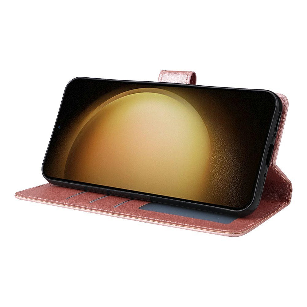 EIDERWOOD Samsung Galaxy S25+ (Plus) / S24+ (Plus) Flip Deksel i Kunstskinn med Lommebok og Stropp - Rose Gold