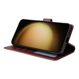 EIDERWOOD Samsung Galaxy S25+ (Plus) / S24+ (Plus) Flip Deksel i Kunstskinn med Lommebok og Stropp - Mørk Brun