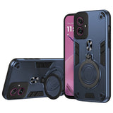 EIDERWOOD Motorola Moto G55 Hybrid Håndverker Deksel m. Roterende Kickstand - Blå