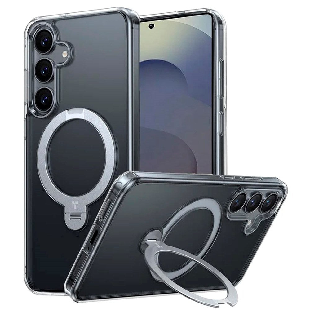 TORRAS Samsung Galaxy S25 Hybrid Deksel m. Kickstand - MagSafe Kompatibel - Gjennomsiktig