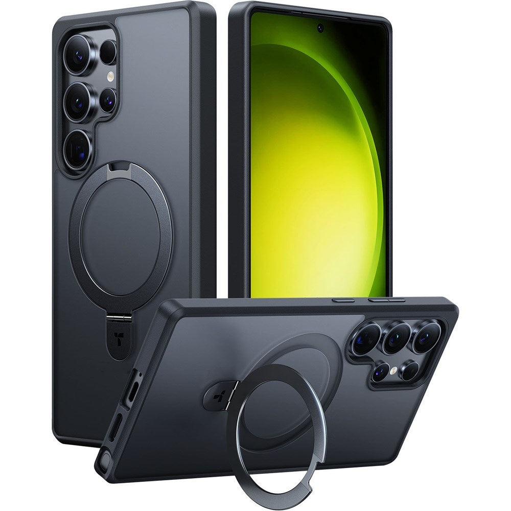 TORRAS Samsung Galaxy S25 Ultra Guardian Ostand Hybrid Deksel m. Kickstand - MagSafe Kompatibel - Svart