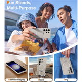 TORRAS Samsung Galaxy S25 Ultra Guardian Ostand Hybrid Deksel m. Kickstand - MagSafe Kompatibel - Gjennomsiktig