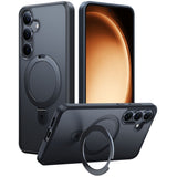 TORRAS Samsung Galaxy S25 Guardian Ostand Hybrid Deksel m. Kickstand - MagSafe Kompatibel - Svart