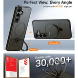 TORRAS Samsung Galaxy S25 Guardian Ostand Hybrid Deksel m. Kickstand - MagSafe Kompatibel - Svart