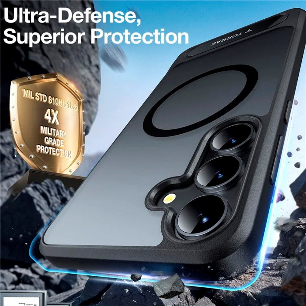 TORRAS Samsung Galaxy S25+ (Plus) Hybrid Deksel m. Ståfunksjon - MagSafe Kompatibel - Svart