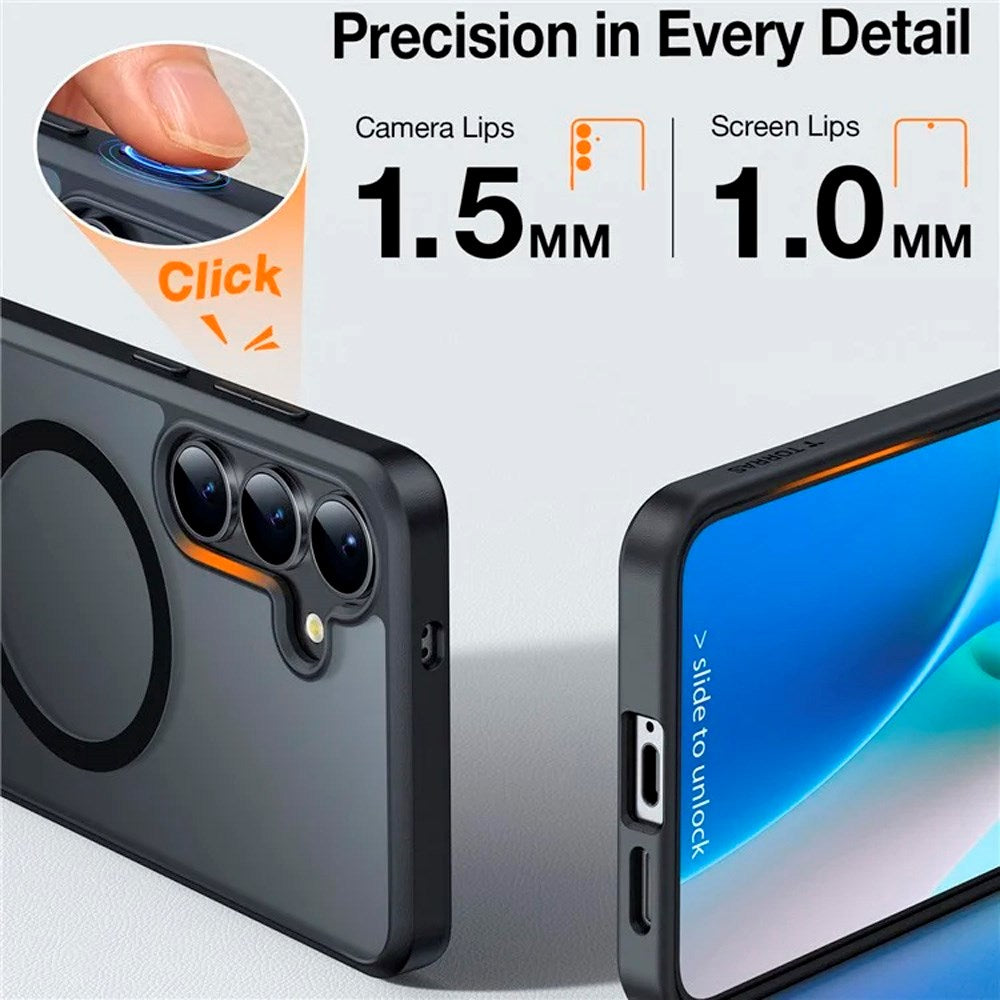 TORRAS Samsung Galaxy S25+ (Plus) Hybrid Deksel m. Ståfunksjon - MagSafe Kompatibel - Svart