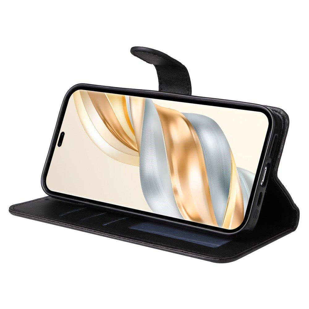 EIDERWOOD Honor Magic7 Lite Kunstskinn Flip Deksel m. Stropp - Svart