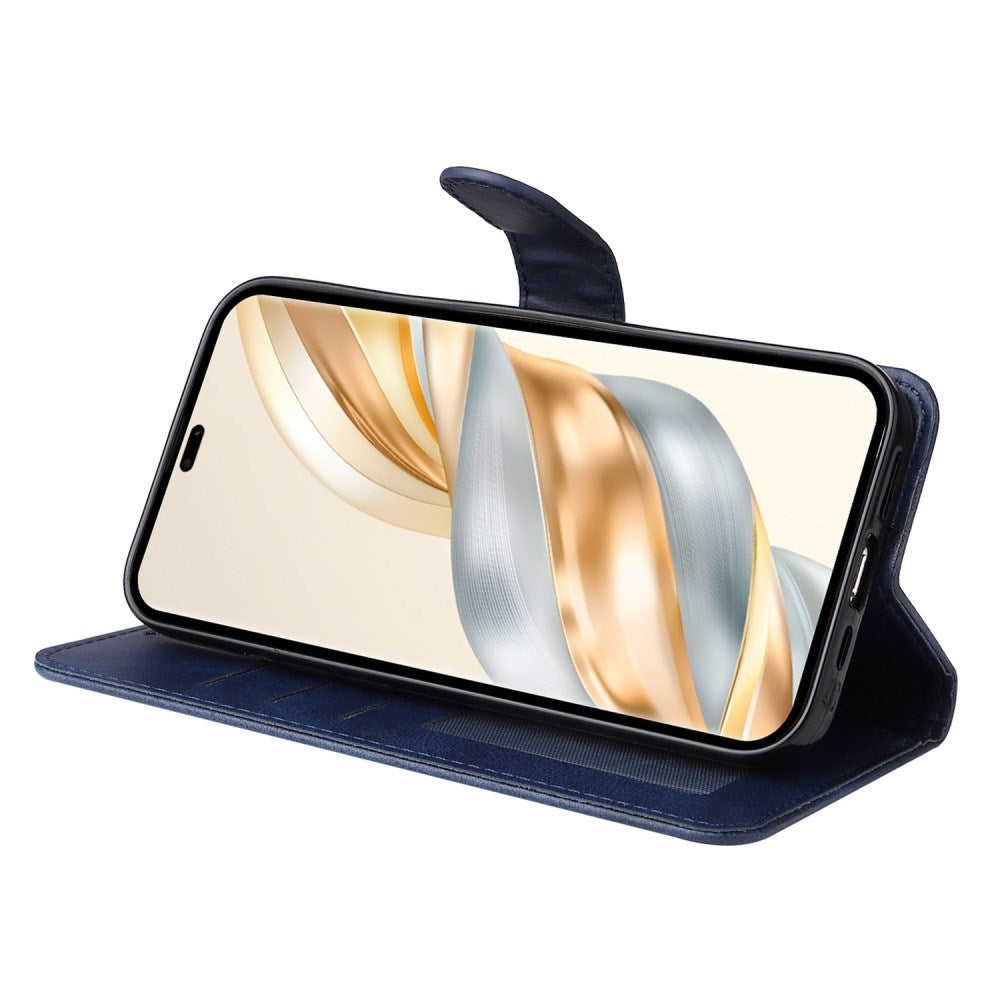 EIDERWOOD Honor Magic7 Lite Kunstskinn Flip Deksel m. Stropp - Blå