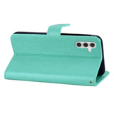 EIDERWOOD Samsung Galaxy S25 Kunstskinn Flip Deksel m. Uglemotiv - Turkis