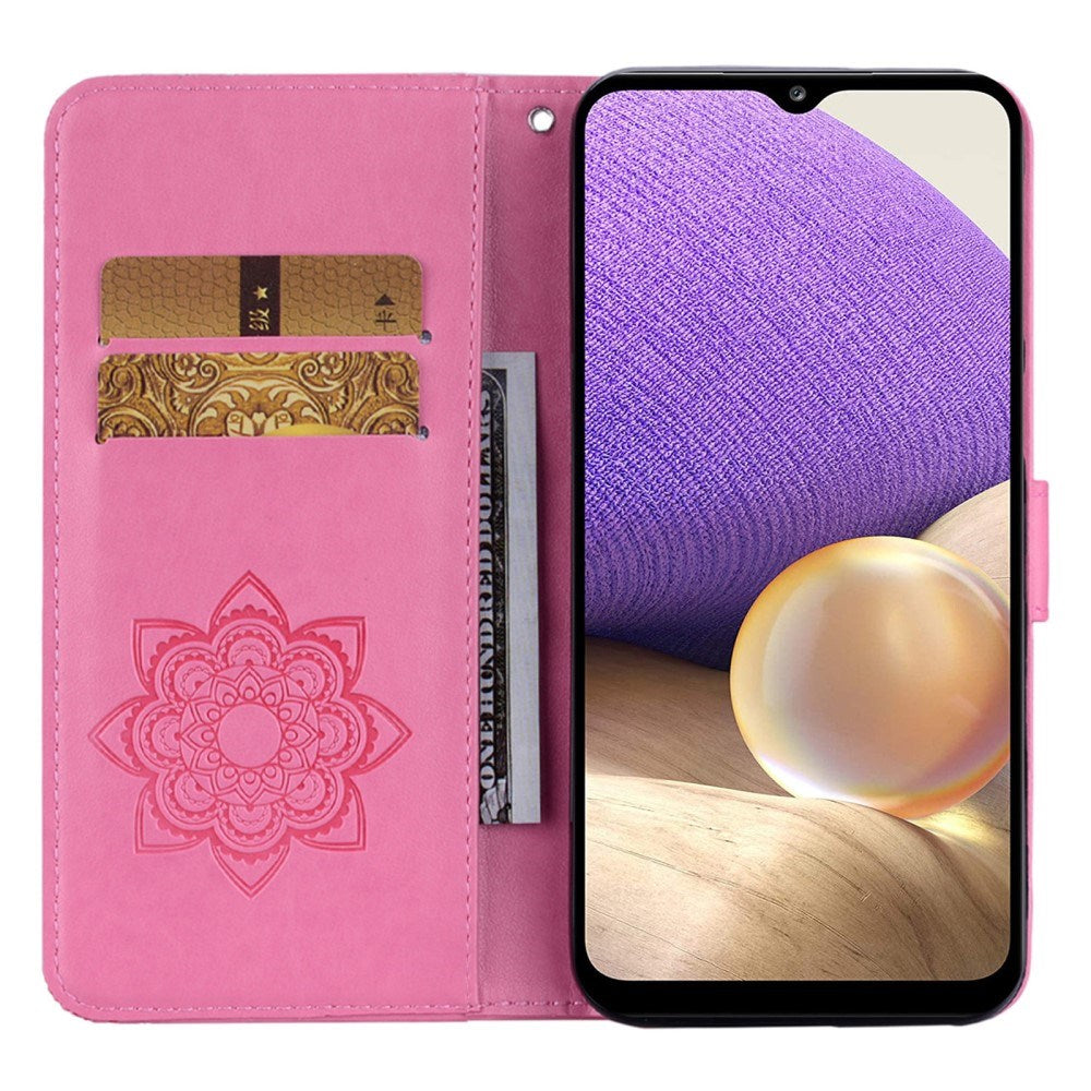 EIDERWOOD Samsung Galaxy S25 Kunstskinn Flip Deksel m. Uglemotiv - Rosa