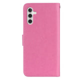 EIDERWOOD Samsung Galaxy S25 Kunstskinn Flip Deksel m. Uglemotiv - Rosa