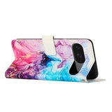 EIDERWOOD Google Pixel 10 / 10 Pro / 9 / 9 Pro Marmor Kunstskinn Flip Deksel m. Stropp - Rosa / Lilla