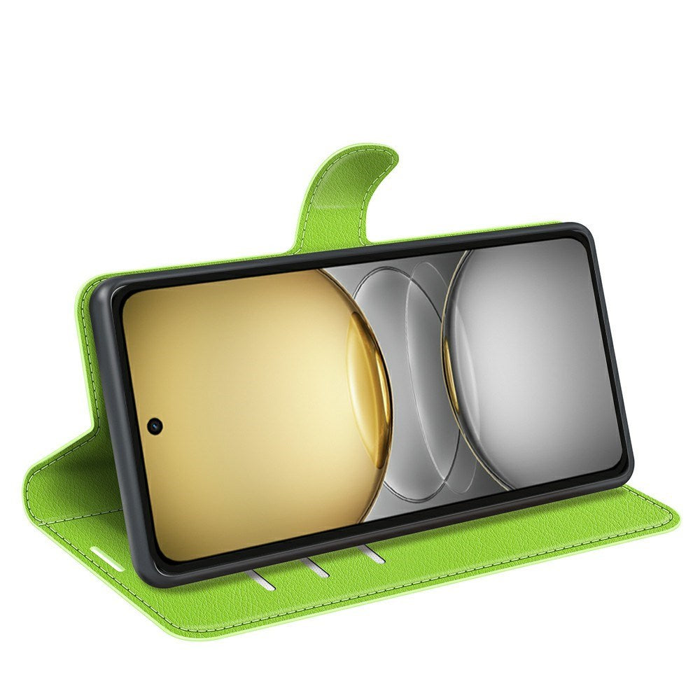 EIDERWOOD Realme C75 Kunstskinn Flip Deksel m. Kortholder & Ståfunksjon - Grønn