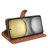 EIDERWOOD Realme C75 Kunstskinn Flip Deksel m. Kortholder & Ståfunksjon - Brun