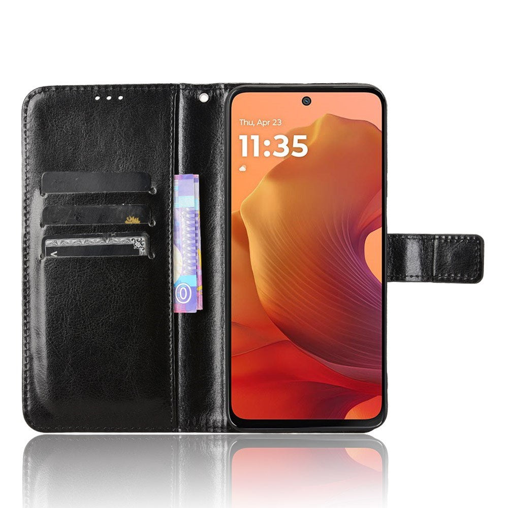 EIDERWOOD Motorola Moto G15 / G15 Power Kunstskinn Flip Deksel m. Strop - Svart