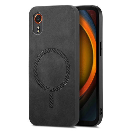 EIDERWOOD Samsung Galaxy Xcover 7 Kunst Skinn Deksel - MagSafe Kompatibel - Svart