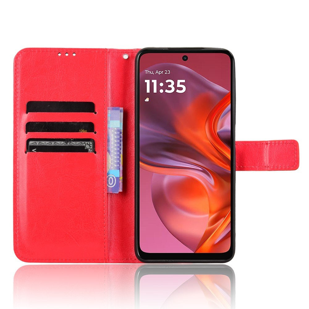 EIDERWOOD Motorola Moto G05 / E15 Kunstskinn Flip Deksel m. Strop - Rød