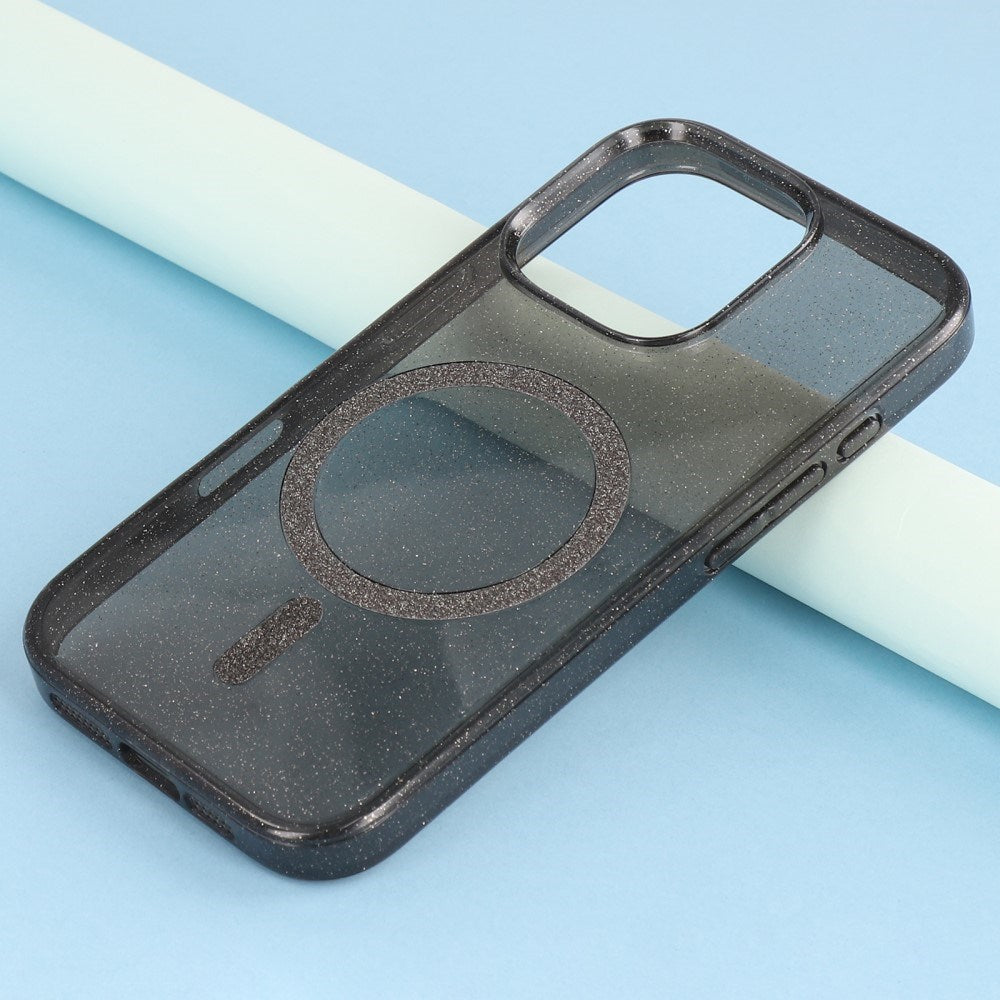 EIDERWOOD iPhone 16 Pro Max Plast Glitter Deksel - MagSafe Kompatibelt - Svart