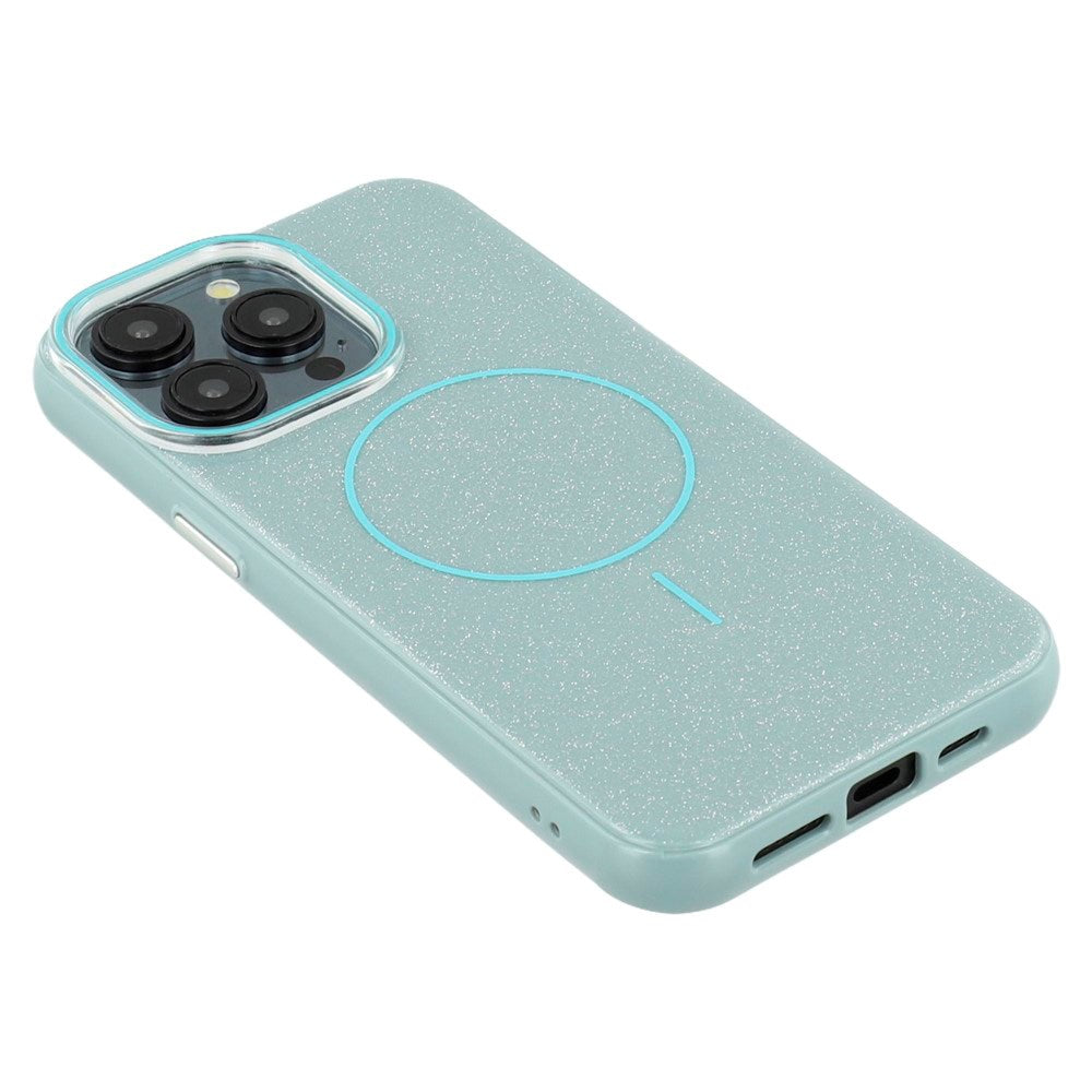 EIDERWOOD iPhone 15 Pro Plast Glitter Deksel - MagSafe Kompatibel - Grønn