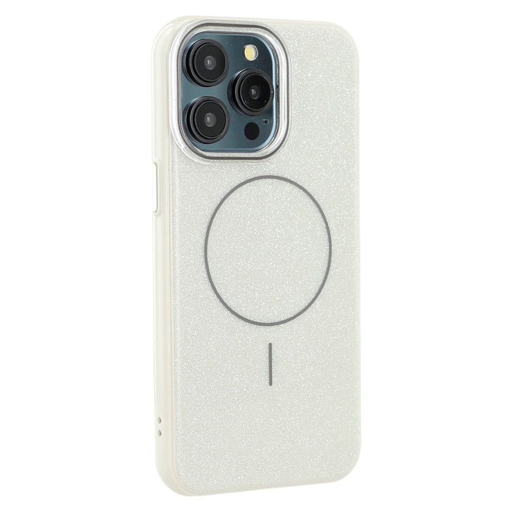 EIDERWOOD iPhone 15 Pro Plast Glitter Deksel - MagSafe Kompatibel - Sølv