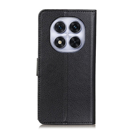 EIDERWOOD Xiaomi Redmi Note 14 Pro (5G) / Poco X7 Litchi Kunstskinn Flip Deksel med Lommebok & Stativfunksjon - Svart