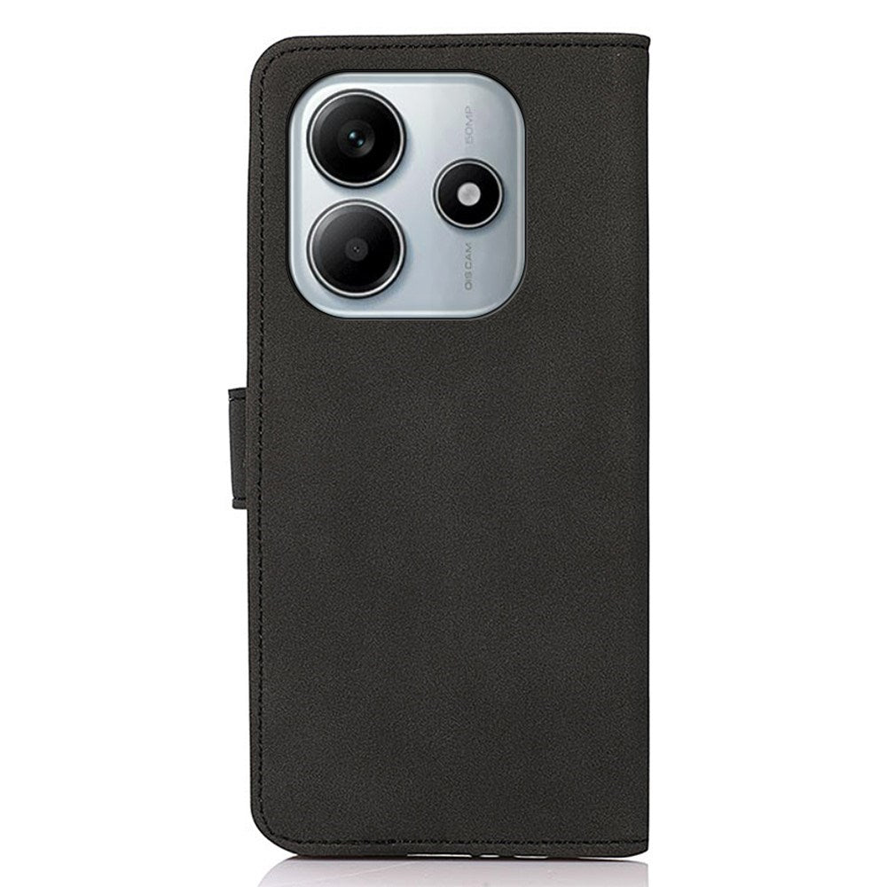 Xiaomi Redmi Note 14 (5G) KHAZNEH Kunstskinn Flip Deksel m. Kortholder & Ståfunksjon - Svart