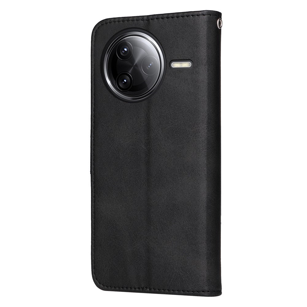Xiaomi Poco F7 Ultra EIDERWOOD Kunstskinn Flip Deksel m. Stropp – Svart