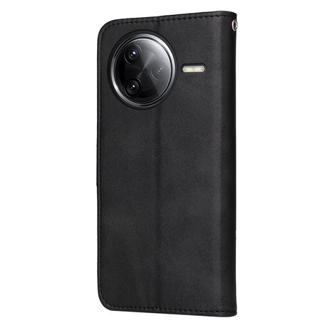 Xiaomi Poco F7 Ultra EIDERWOOD Kunstskinn Flip Deksel m. Stropp – Svart