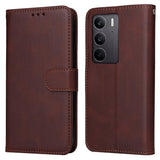 EIDERWOOD Realme 14X (5G) / C75 Kunstskinn Flip Deksel m. Stropp - Brun