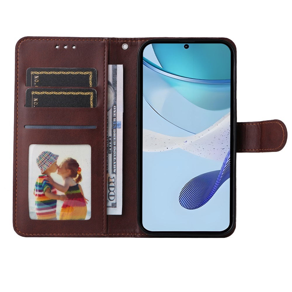 EIDERWOOD Realme 14X (5G) / C75 Kunstskinn Flip Deksel m. Stropp - Brun