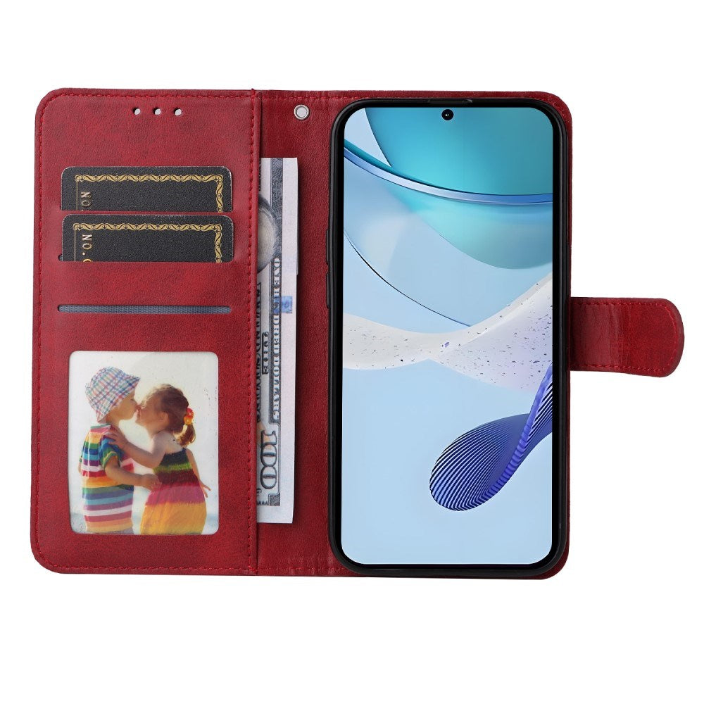 EIDERWOOD Realme 14X (5G) / C75 Kunstskinn Flip Deksel m. Stropp - Rød