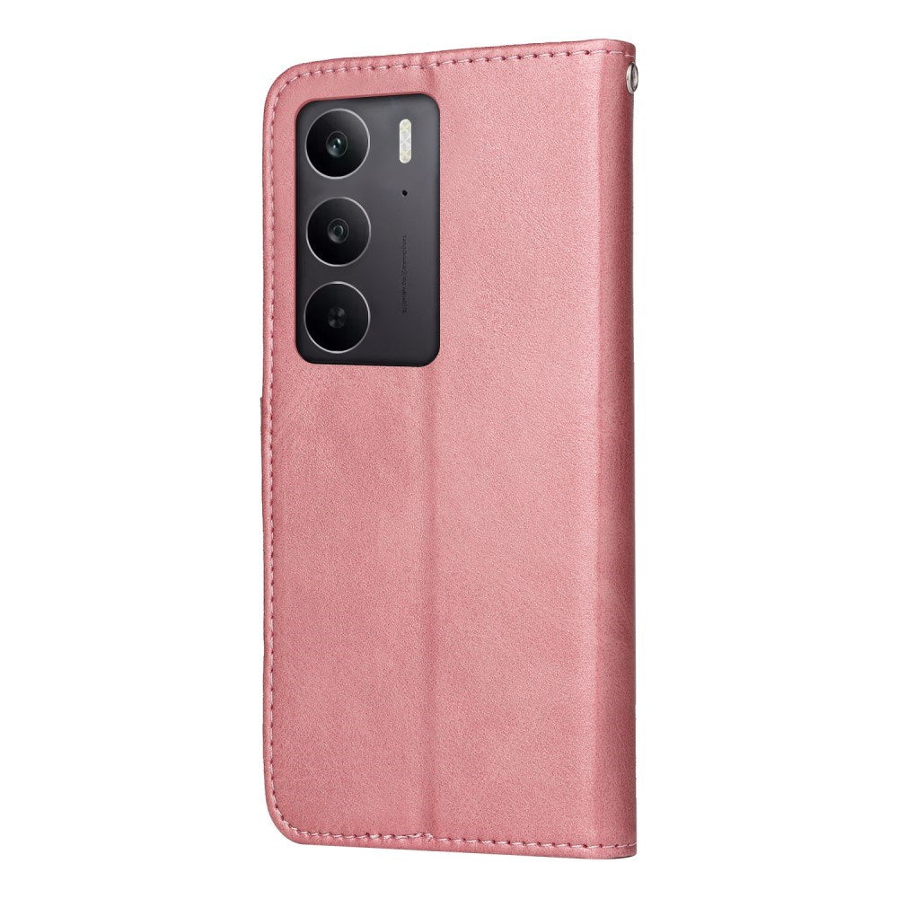 EIDERWOOD Realme 14X (5G) / C75 Kunstskinn Flip Deksel m. Stropp - Rosa