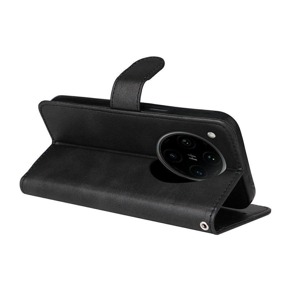 Motorola Edge 60 Neo / 50 Neo / ThinkPhone 25 EIDERWOOD Kunstskinn Flip Deksel med Strop - Svart