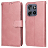 Motorola Edge 60 Neo / 50 Neo / ThinkPhone 25 EIDERWOOD Kunstskinn Flip Deksel med Strop - Rosa