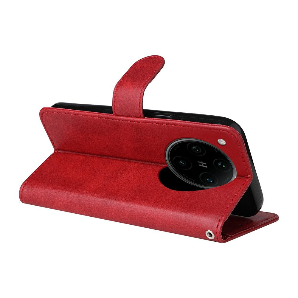 Motorola Edge 60 Neo / 50 Neo / ThinkPhone 25 EIDERWOOD Kunstskinn Flip Deksel med Strop - Rød