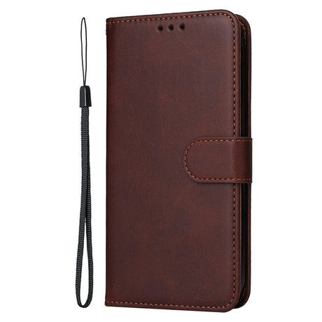 Motorola Edge 60 Neo / 50 Neo / ThinkPhone 25 EIDERWOOD Kunstskinn Flip Deksel med Strop - Brun