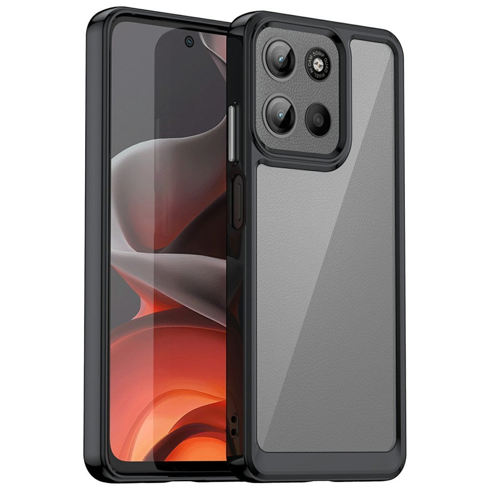 EIDERWOOD Motorola Moto G15 / G05 / E15 Hybrid Plast Deksel - Gjennomsiktig / Svart Kant