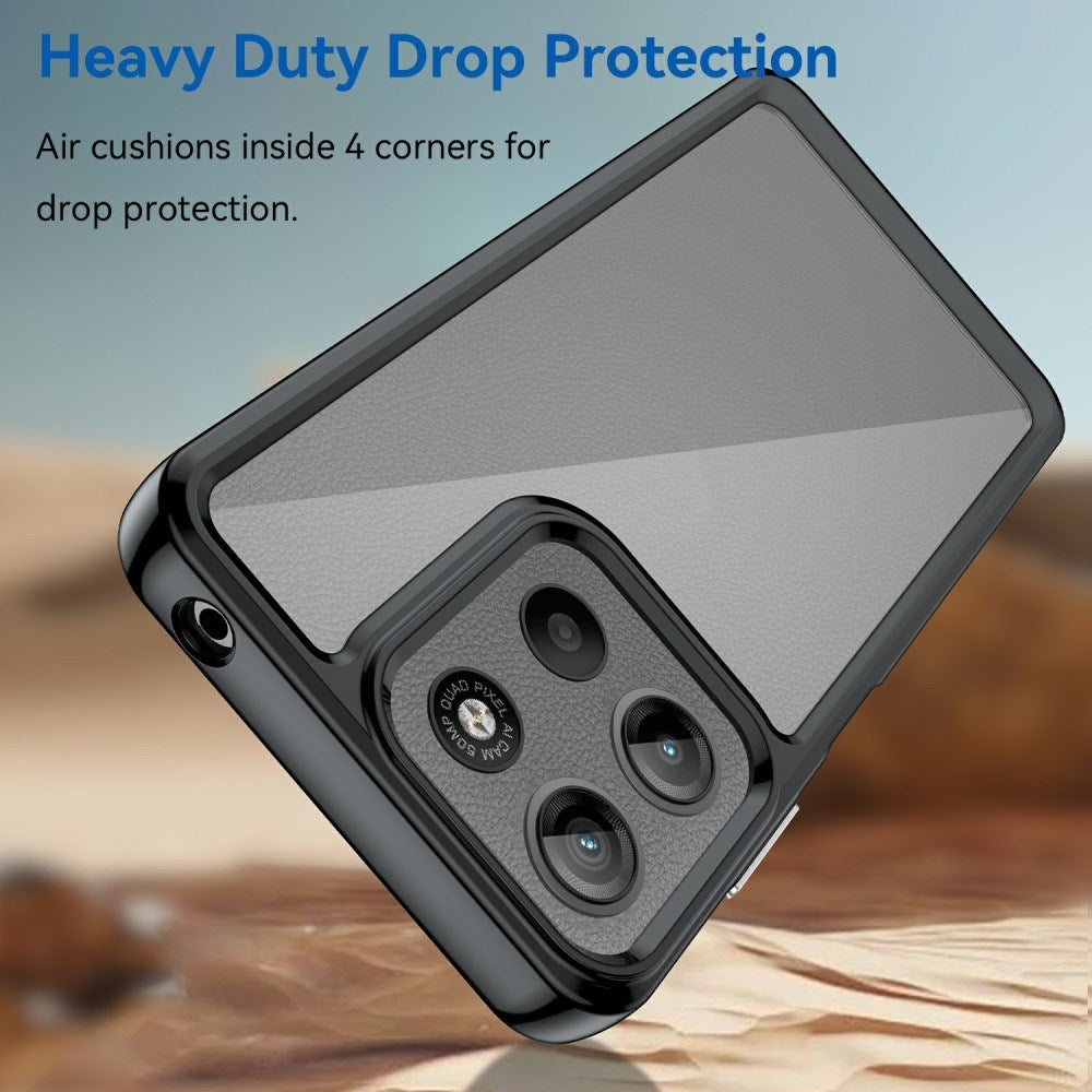 EIDERWOOD Motorola Moto G15 / G05 / E15 Hybrid Plast Deksel - Gjennomsiktig / Svart Kant