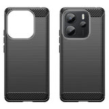 EIDERWOOD Xiaomi Redmi Note 14 (4G) Brushed Carbon Fiber Fleksibelt Plast Deksel - Svart