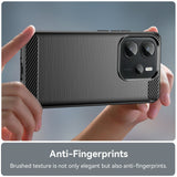 EIDERWOOD Xiaomi Redmi Note 14 (4G) Brushed Carbon Fiber Fleksibelt Plast Deksel - Svart