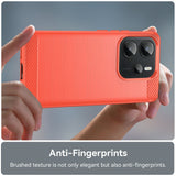 EIDERWOOD Xiaomi Redmi Note 14 (4G) Brushed Carbon Fiber Fleksibelt Plast Deksel - Rød