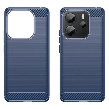 EIDERWOOD Xiaomi Redmi Note 14 (4G) Brushed Carbon Fiber Fleksibelt Plast Deksel - Blå