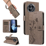 EIDERWOOD OnePlus 13R Flipdeksel med Gravert Motiv - Kortholder og Stativfunksjon - Grå