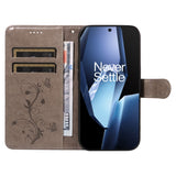 EIDERWOOD OnePlus 13R Flipdeksel med Gravert Motiv - Kortholder og Stativfunksjon - Grå